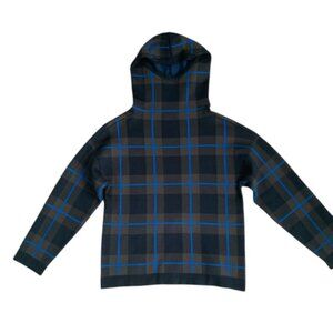 Tristan  Plaid Hoodie with Blue and Black Pattern